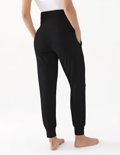 Viscose for Bamboo Maternity Loose Lounge Jogger Pants - color: Black, size: X-Large