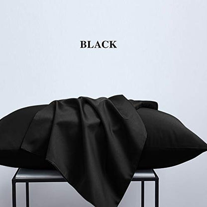 NTBAY Microfiber King Pillowcases, 2 Pack, 20 x 36, Black - color: Black, size: Standard King (20" x 36")