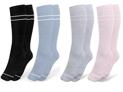 Kindred Bravely Maternity Socks 4-Pack Bundle | Graduated Compression Socks for Circulation Pregnancy Travel (Small)