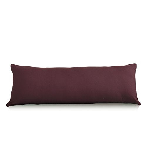 EVOLIVE Body Pillow Cover 21"x54", Microfiber, Hidden Zipper (Wine) - color: Wine