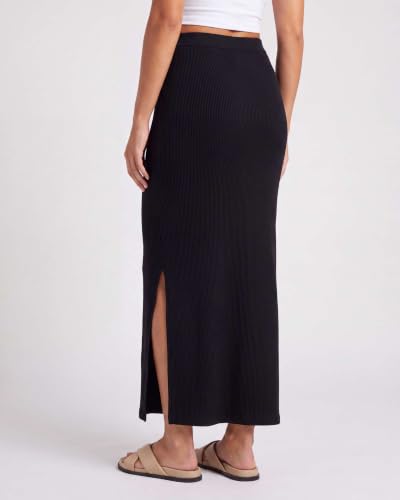 3 Pack Women's Ribbed Maxi Long Skirts High Waisted with Side Slit Pencil - color: Set 3, size: Medium