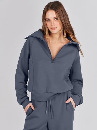ANRABESS Women 2 Piece Set Sweatsuits Lounge Fall Outfits - color: Gray, size: Small