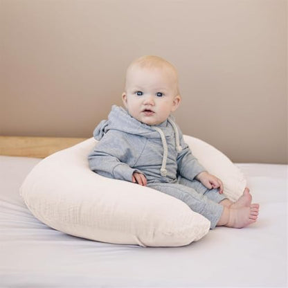Newborn Muslin Nursing Pillow Covers Baby Breastfeeding Slipcover 2 Pack - color: Light Brown+sun