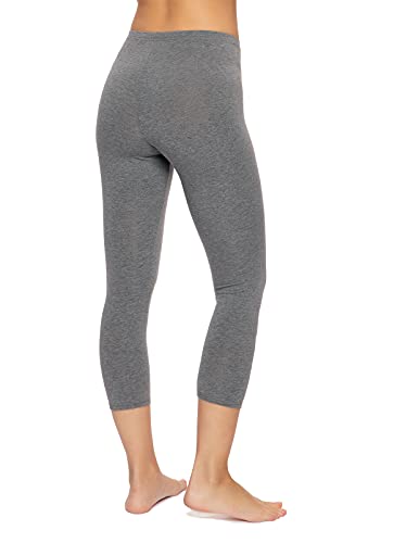 Felina Women's Cotton Modal Capri Leggings - color: Medium Heather Gray, size: Small