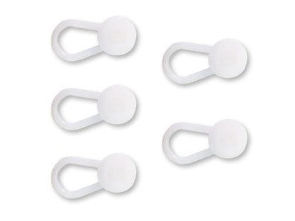 25-Pack Waistband Extender Set - 5 x White Button, 5 x Black Button, 5 x Spring Metal Button, 5 x Cotton Hook, 5 x Cotton Button Extenders