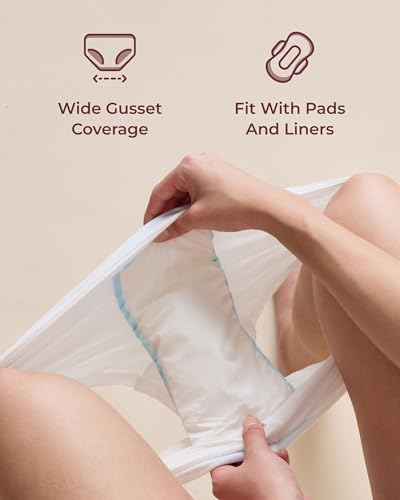 Momcozy 7-Pack 100% Cotton Disposable Postpartum Underwear, Wide Gusset - color: White, size: X-Large