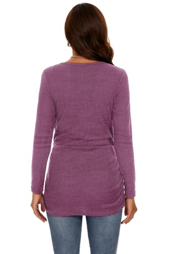 Smallshow Women's Maternity Sweater Shirt Long Sleeve - color: Maroon, size: X-Large