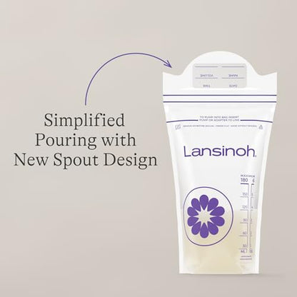 Lansinoh Breastmilk Storage Bags, 6 Ounce, 100 Count - size: 100 Count, style: 6oz