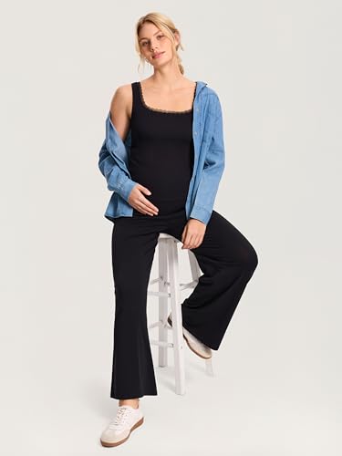 MOMANDA Modal Cotton Maternity Lounge Pants 28.5" - color: Black, size: X-Small