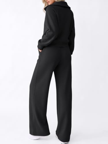 EFAN Womens Sweatsuits Modal Blend 2 Piece Matching Sets Comfy Lounge Wear - color: Black, size: Small