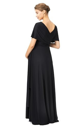 72styles Maternity Multi-Way Wrap Infinity Maxi Dress for Baby Shower - color: Black, size: One Size