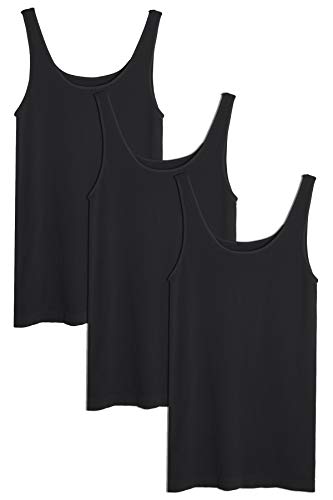 NIKIBIKI Women Seamless Premium Classic Tank Top, Made in U.S.A - color: 3 Pack: Black, Black, Black