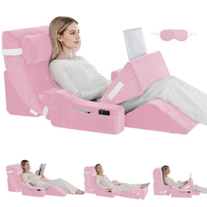 Wedge Pillow Set for After Surgery,Pink,9PCS-23.2" - color: Pink, size: 9PCS-23.2''
