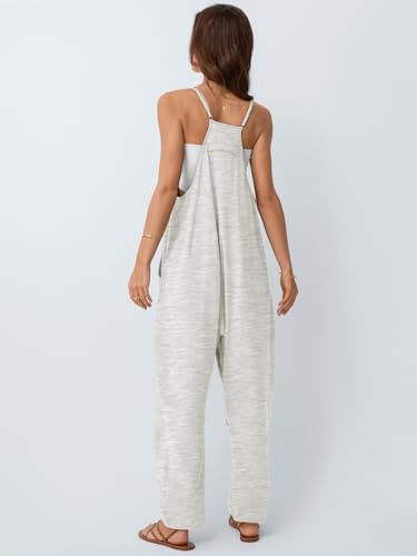 AUTOMET Womens Jumpsuits Casual Summer Romper Beach Vacation Outfits 2026 - color: Beigegrey, size: Large