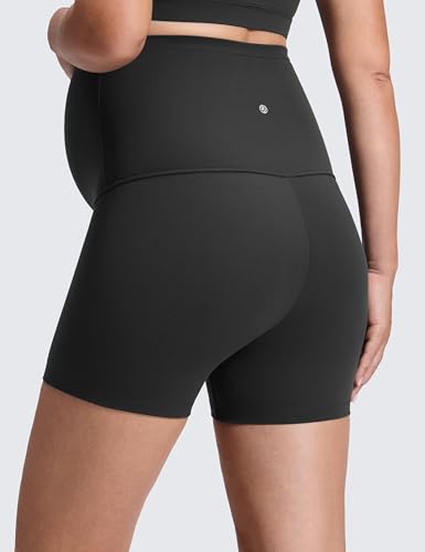 CRZ YOGA Maternity Biker Shorts 4" - color: Black, size: Medium