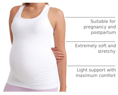 CRZ YOGA Maternity Racerback Tank Tops - color: White, size: X-Small