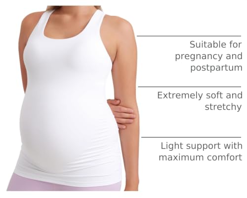 CRZ YOGA Maternity Racerback Tank Tops - color: White, size: Small