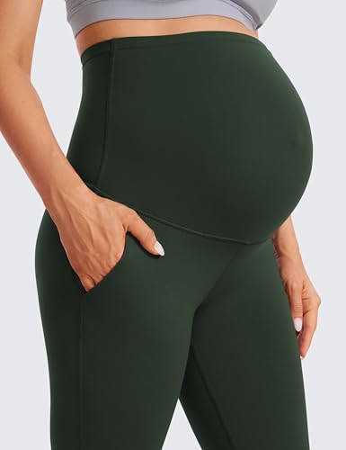 CRZ YOGA Maternity Flare Legging Pocket 29''/31''/33'' - color: Legend Green, size: Medium