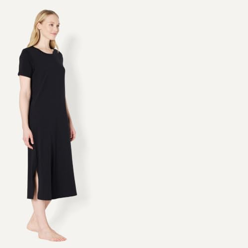 Amazon Essentials Women's Soft Cotton Modal Blend Short Sleeve Sleep Nightgown - color: Black, size: XX-Large