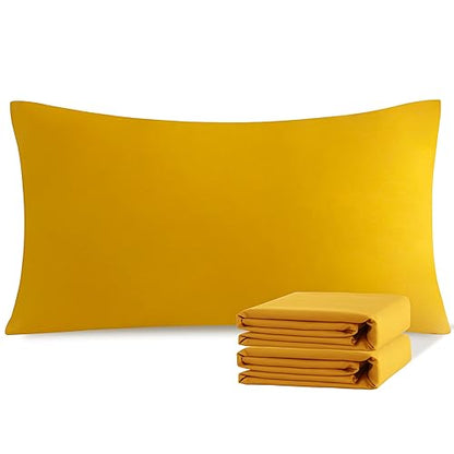 NTBAY Microfiber King Pillowcases, 2 Pack, 20 x 40, Ginger Yellow - color: Ginger Yellow, size: King (20" x 40")