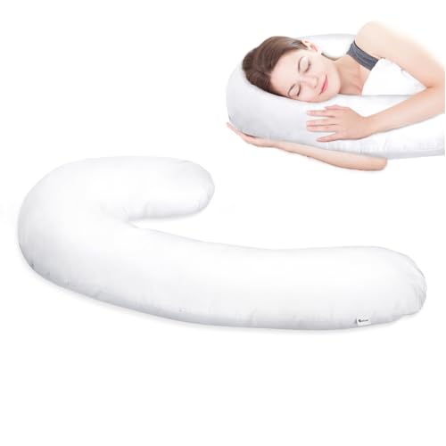 Salcod Pillowcase Compatible for Contour Swan Body Pillow, White