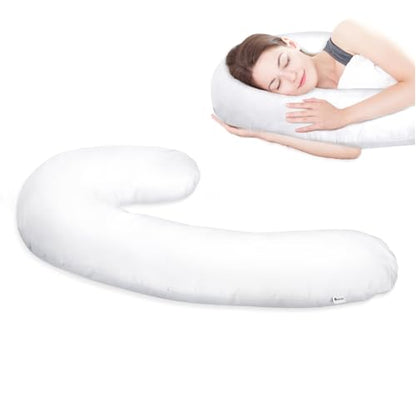 Salcod Pillowcase Compatible for Contour Swan Body Pillow, White