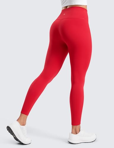CRZ YOGA Matte Fleece Lined Leggings 25'' - color: Aurora Red, size: Medium