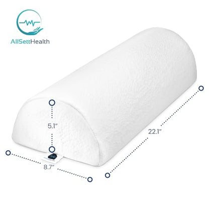 2 Pack Half Moon Bolster Pillow for Legs - Knee Pillow for Back Sleeping - style: Knee Half Moon White (2 Pack)