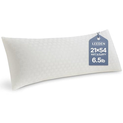 Leeden Full Body Pillow 20 x 54 for Side Sleepers Ivory White - color: Ivory White