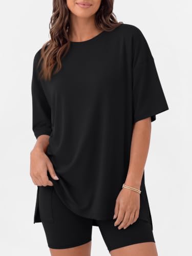 LILLUSORY Womens Lounge Sets 2 Piece Matching Pajamas Summer Outfit 2026 - color: Black, size: Small