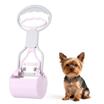 Poop Scooper 11" Long Handle No Touch Dog Poop Scooper Grabber - color: Lavender Purple
