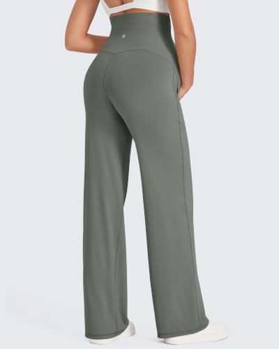 G4Free EverGoing Maternity Pants Over the Belly Pregnancy Work Trousers - color: Gray Sage, size: Small
