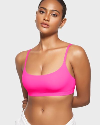 INLYRIC Women's Unlined Wireless Sports Bralette - color: Bright Pink, size: X-Large