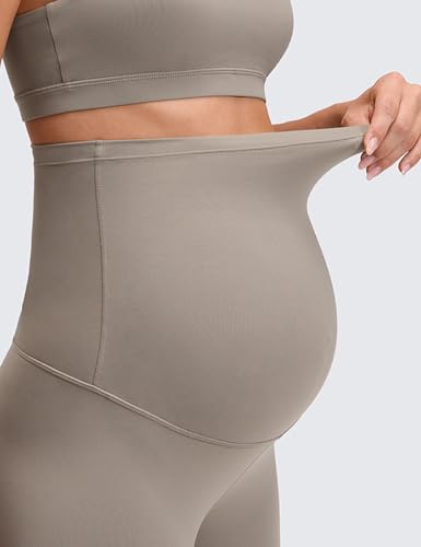 CRZ YOGA Maternity Biker Shorts 6" - color: Warm Ash Grey, size: X-Small