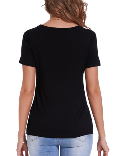 Sosolism Women’s Maternity Nursing Tops Breastfeeding 3-Pack S-XXL - color: Black/Black/Black, size: Large