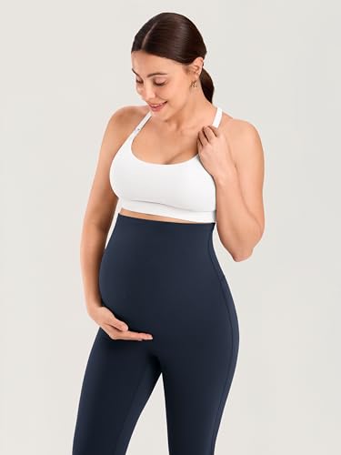 MOMANDA Seamless Maternity Leggings 25" - color: Twilight Blue, size: X-Large