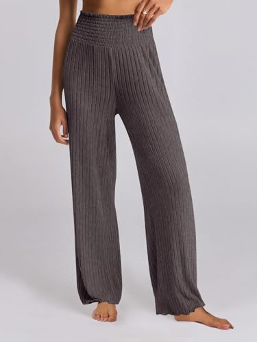 ANRABESS Women 2 Piece Lounge Pajamas Sets Casual Fall Outfits - color: Dark Brown, size: Small