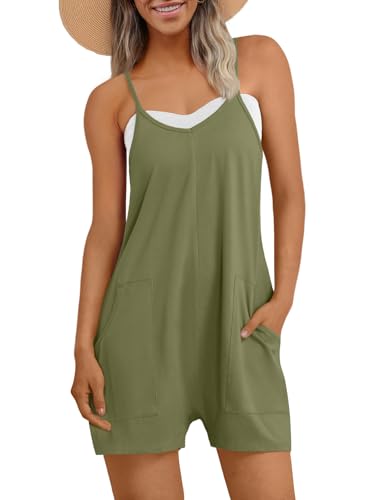 AUTOMET Womens Rompers Jumpsuits Overalls Summer Beach Cruise Outfits 2026 - color: Armygreen, size: X-Large