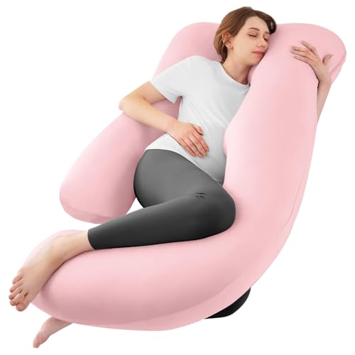 Cooling Pregnancy Pillows for Sleeping, 57'' Full Body Pillow, Light Pink - color: Light Pink, size: 57 Inch