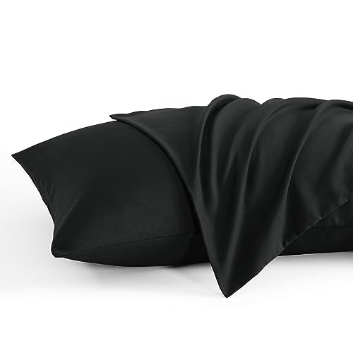 NTBAY Standard Microfiber Pillowcases, Set of 2, Black - color: Black, size: Standard (20"x26")