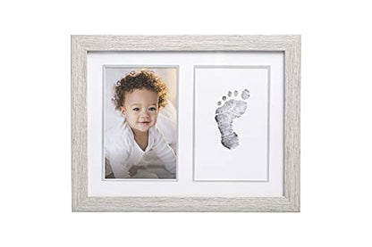 Little Pear Baby Photo and Handprint or Footprint Frame, Baby Keepsake Frame, Rustic White Washed Frame - color: Rustic Babyprint Frame