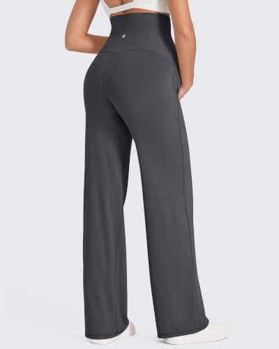 G4Free EverGoing Maternity Pants Over the Belly Pregnancy Work Trousers - color: Dark Gray, size: Medium