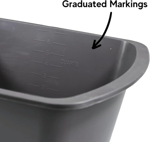 Vakly Plastic Wash Basin, 7 Qt, Rectangular, Graduated, 4 Pack