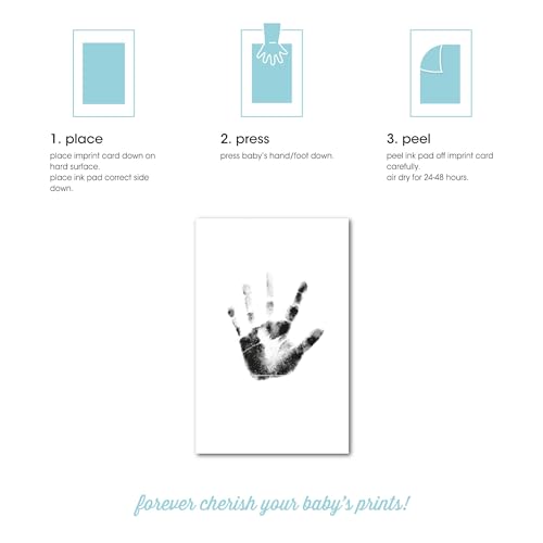 Pearhead Gray Linen Hello Baby Memory Book, Includes Clean-Touch Ink Pad - color: Gray Linen Baby Book