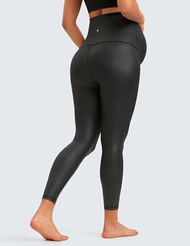 CRZ YOGA Maternity Leggings 25" - color: Black Foil Pattern, size: X-Large