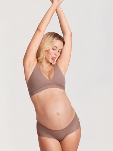 MOMANDA Crossover Nursing Bras for Breastfeeding - color: Brown Purple, size: XX-Large