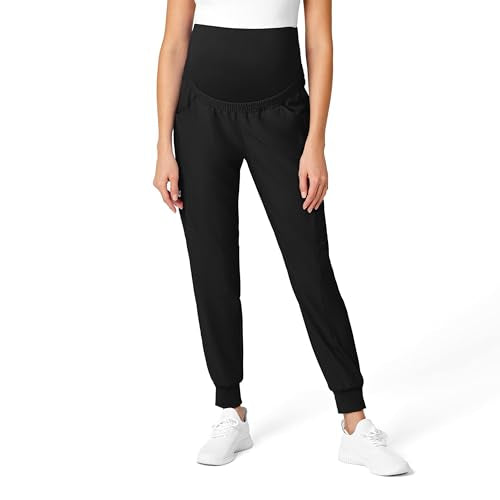 Wink W123 Maternity Jogger Scrub Pant - color: Black, size: 3X