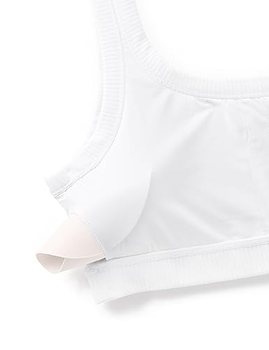 CRZ YOGA Ribbed U Neck Sports Bras - color: White, size: Medium