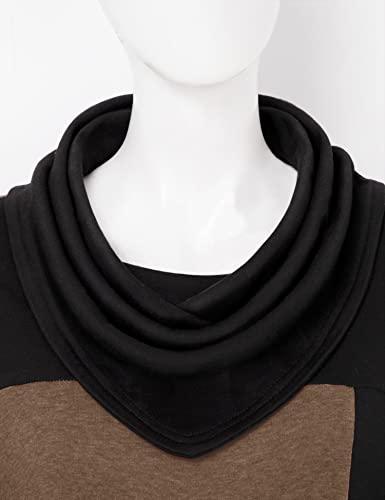 Furnex Women's Long Sleeve Cowl Neck Tunic Top Casual Pullover Sweatshirt - color: Coffee Black, size: X-Large