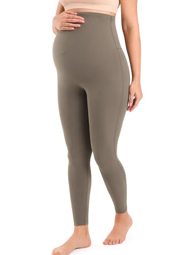MOMANDA Seamless Maternity Leggings 25" - color: Nomad Grey, size: Medium